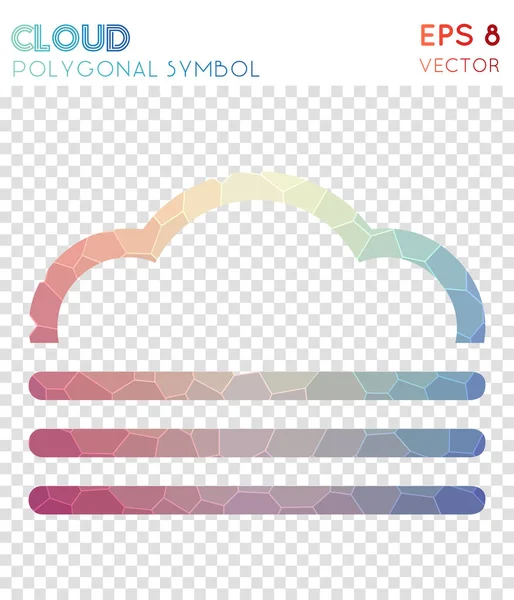 Fog cloud polygonal symbol Amusing mosaic style symbol Charming low poly style Modern design Fog