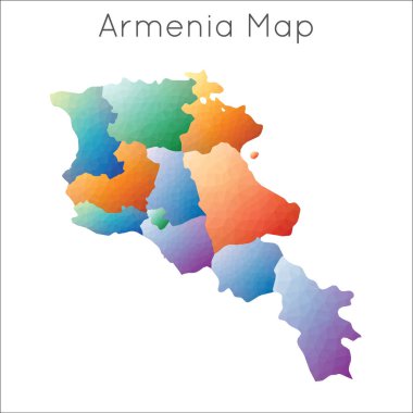 Ermenistan Ermenistan geometrik poligonal mozaik tarzı harita düşük poli Haritası