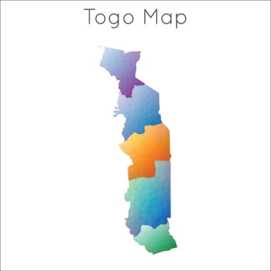 Togo Togo geometrik poligonal mozaik tarzı harita düşük poli Haritası