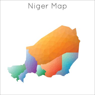 Nijer Nijer geometrik poligonal mozaik tarzı harita düşük poli Haritası