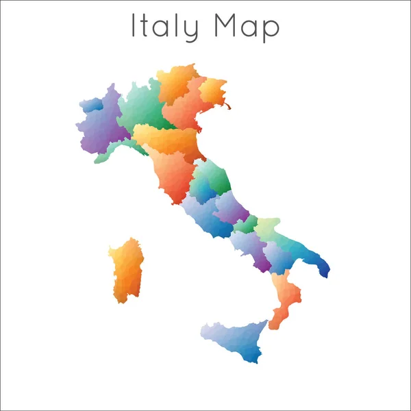 Basso Poly mappa di Italia Italia geometrica in stile mosaico poligonale mappa — Vettoriale Stock