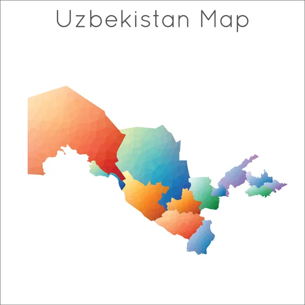 Πολυ χαμηλό Χάρτης Ουζμπεκιστάν Ουζμπεκιστάν γεωμετρικό ψηφιδωτό πολυγωνικό στυλ χάρτη — Διανυσματικό Αρχείο