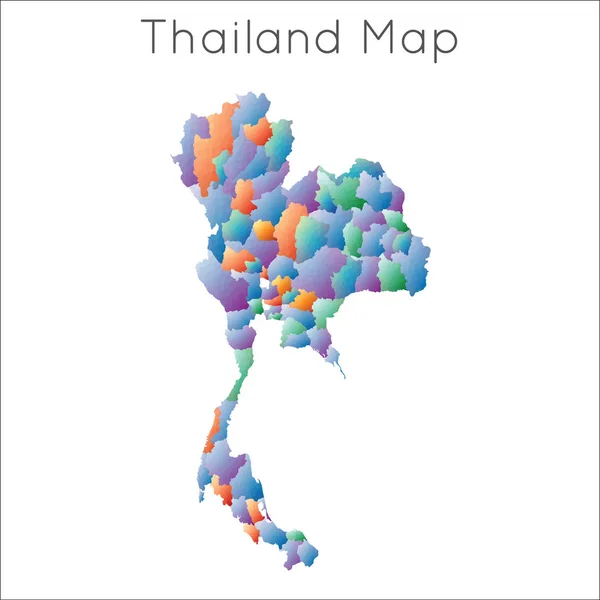 Low Poly mappa della Thailandia Thailandia geometrica in stile mosaico poligonale mappa — Vettoriale Stock