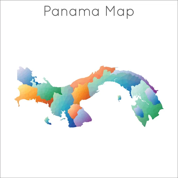 Low Poly mapa de Panamá Panamá geométrico mapa de estilo mosaico poligonal — Vector de stock