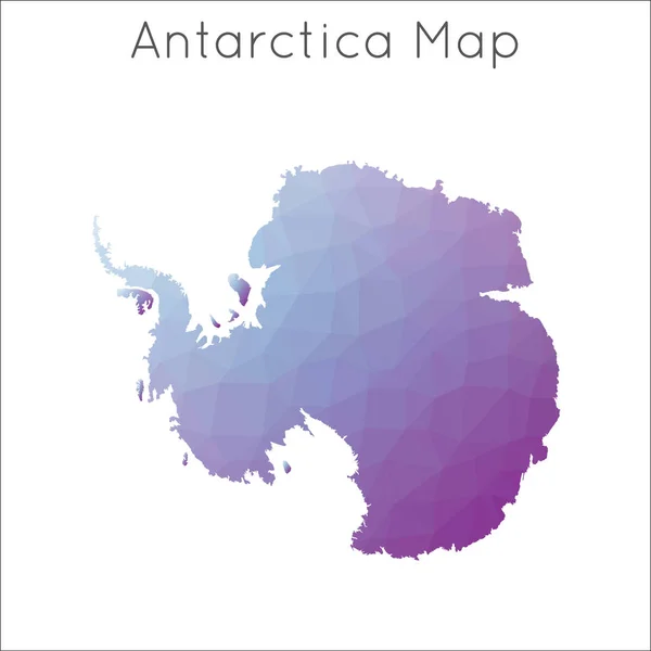 Low Poly mapa de la Antártida Antártida geométrica mapa de estilo de mosaico poligonal — Archivo Imágenes Vectoriales