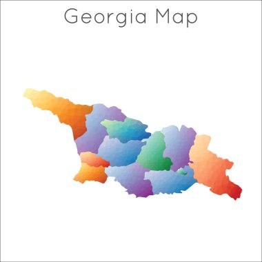 Georgia Georgia geometrik Çokgen mozaik tarzı harita düşük Poly Haritası