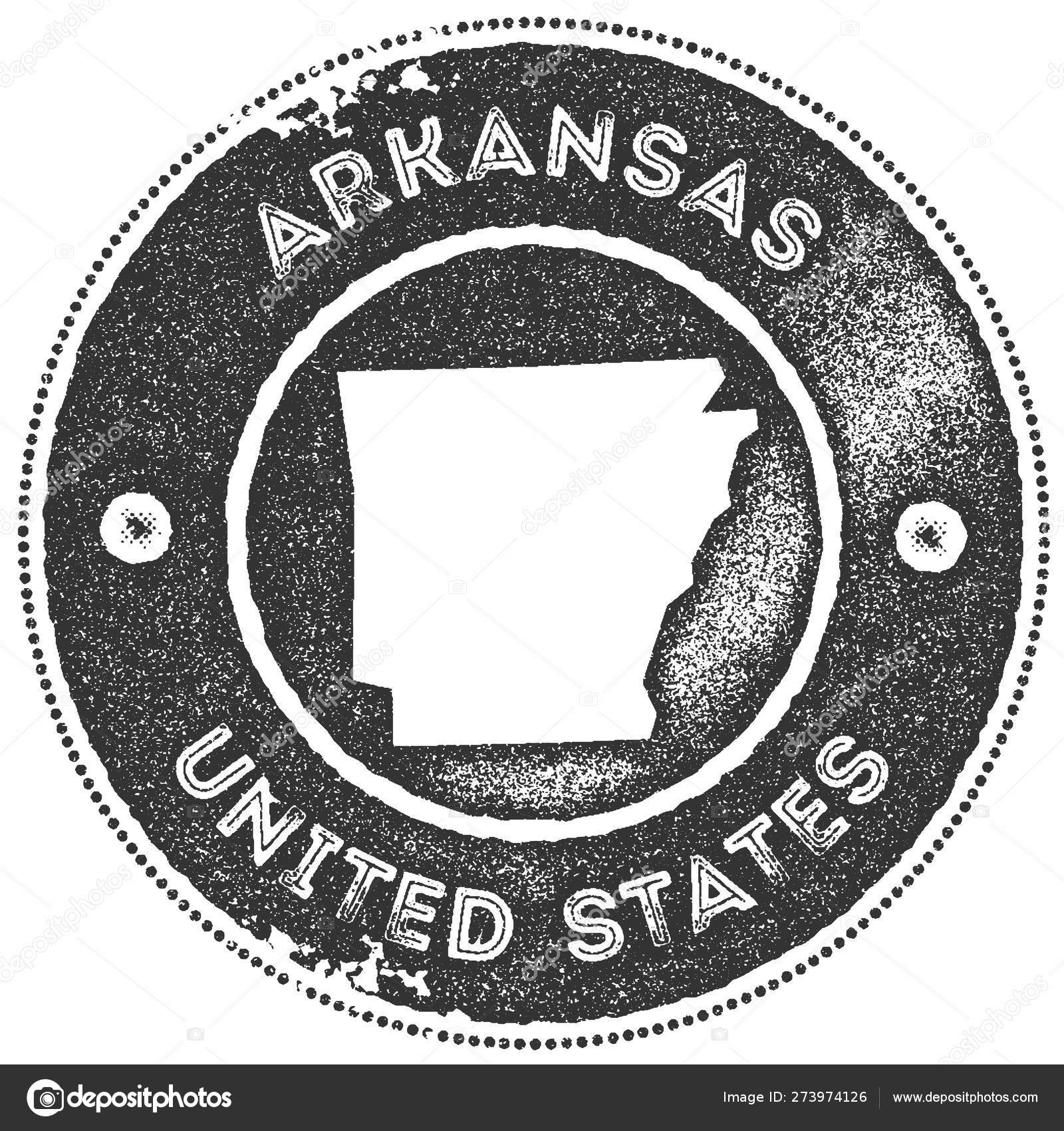 Arkansas map vintage stamp Retro style handmade label badge or element