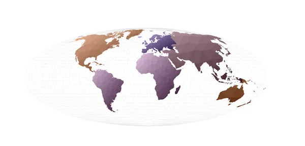 カラフルな世界地図ブロムリー投影魅力的なベクトルイラスト — ストックベクタ