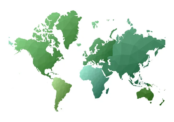 Mundo Mapa negrito baixo estilo poli continentes Vector ilustração — Vetor de Stock