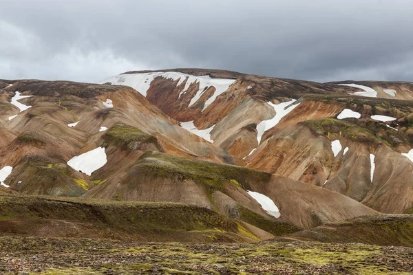 Beau paysage islandais Parc national Landmannalaugar Photo authentique — Photo
