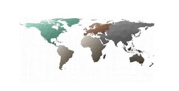 Carte du monde Projection équirectangulaire Illustration vectorielle exceptionnelle — Image vectorielle