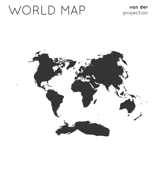 Mappa Del Mondo Globo Proiezione Van Der Grinten Puro Stile — Vettoriale Stock