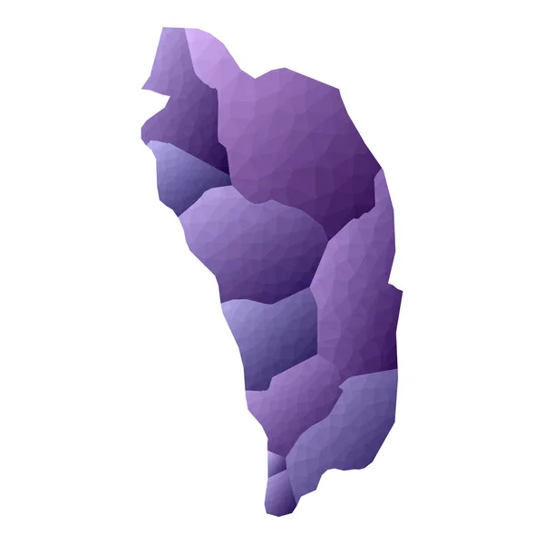 Mapa Dominica Esquema País Estilo Geométrico Ilustración Del Vector Violeta — Archivo Imágenes Vectoriales