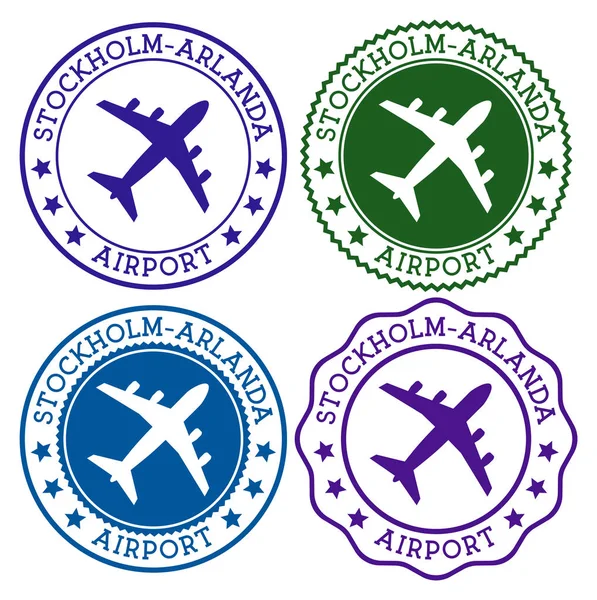 Stockholm Arlanda Havaalanı Stockholm Havaalanı Logosu Materyal Renk Paletinde Düz — Stok Vektör