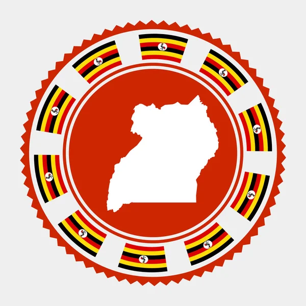 Carimbo Uganda Logotipo Redondo Com Mapa Bandeira Uganda Ilustração Vetorial —  Vetores de Stock