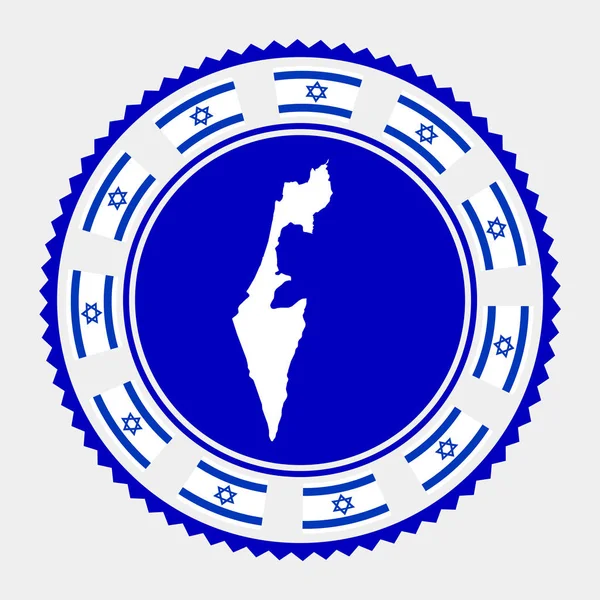 Israel Flat Stamp Logo Map Flag Israel Vector Illustration — 스톡 벡터