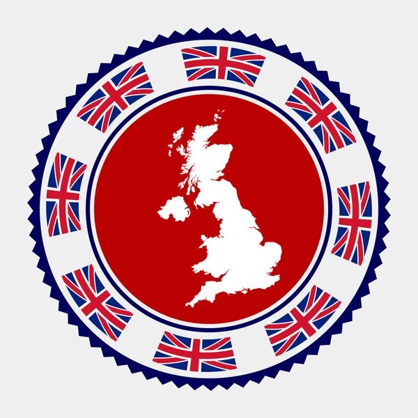 United Kingdom Flat Stamp Logo Map Flag United Kingdom Vector — 图库矢量图片