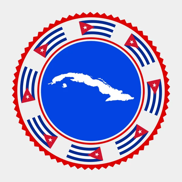Cuba Flat Stamp Logo Map Flag Cuba Vector Illustration — 스톡 벡터