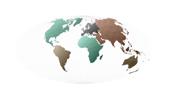 Carte Monde Polygonale Projection Attente Illustration Vectorielle Énergétique — Image vectorielle