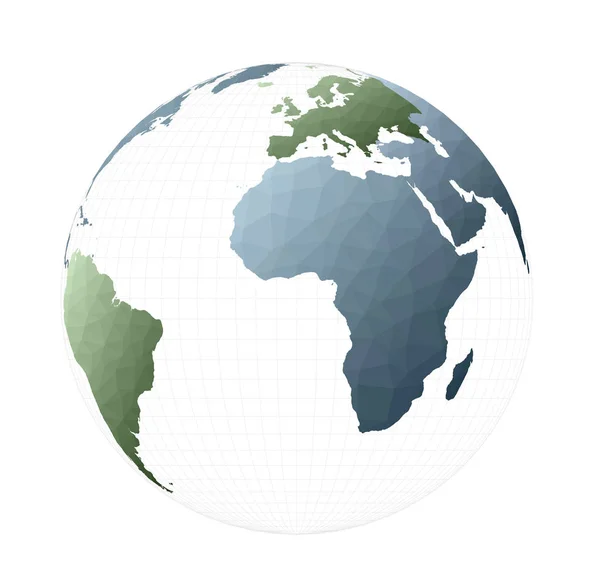 Παγκόσμιος Χάρτης Ορθογραφική Προβολή Εικονογράφηση Διανύσματος — Διανυσματικό Αρχείο