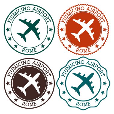 Fiumicino Havaalanı Roma Roma havaalanı logosu Malzeme renk paleti Vektör Düz pullar