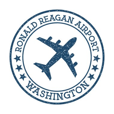 Ronald Reagan Havaalanı Washington logosu Havaalanı damga vektör illüstrasyon Washington aerodrome