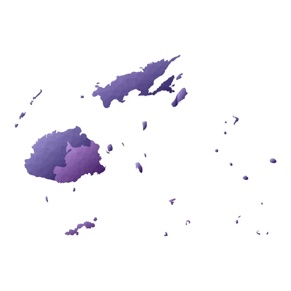 Mapa Fiji Esquema País Estilo Geométrico Increíble Ilustración Vectorial Violeta — Archivo Imágenes Vectoriales