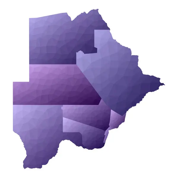 Карта Ботсвани Геометричний Стиль Країни Окреслений Драматичний Фіолетовий Вектор — стоковий вектор