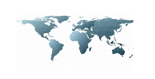 Carte du monde Projection équirectangulaire Illustration vectorielle attrayante — Image vectorielle