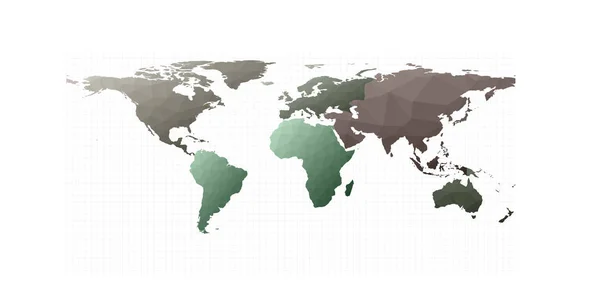 Weltkarte Illustration gleicheckige Projektion neugierige Vektorillustration — Stockvektor