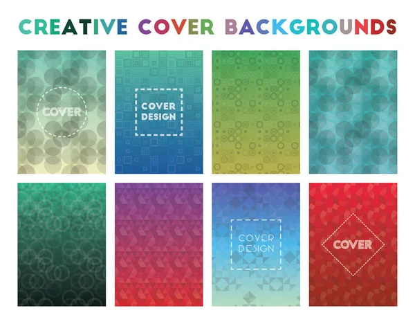 Creative Cover bakgrunder Beundrbara geometriska mönster värdig bakgrund vektor illustration — Stock vektor