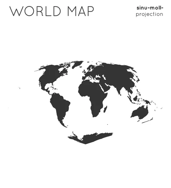 世界地图集，中阴部投影平面风格现代矢量图解 — 图库矢量图片