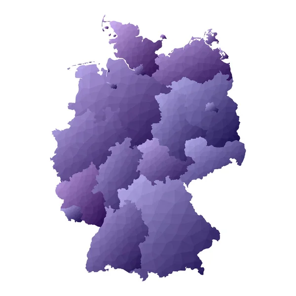 Deutschland karte geometrischer stil land outline fein violett vektor illustration — Stockvektor