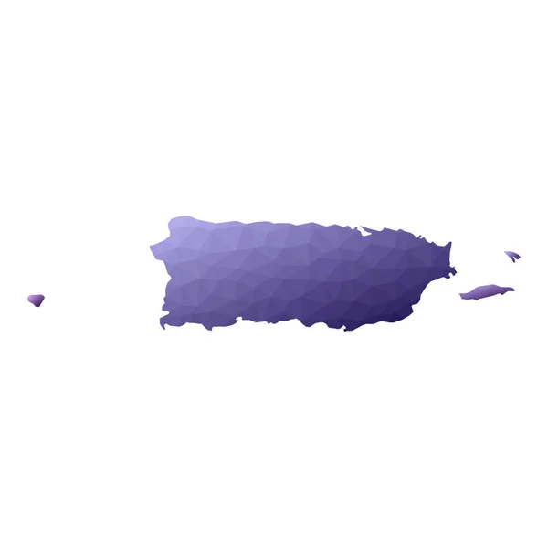 Mapa de Puerto Rico Esquema de país de estilo geométrico Excelente ilustración vectorial violeta — Archivo Imágenes Vectoriales