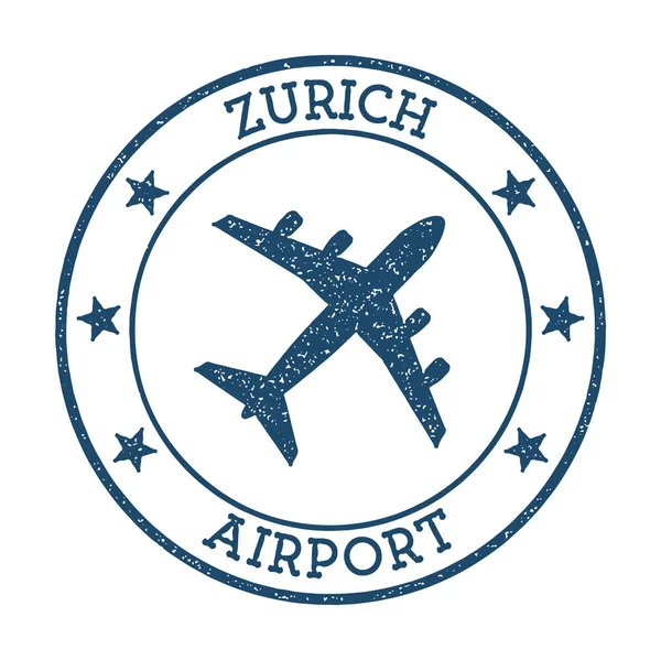 Logotipo do aeroporto de Zurique Ilustração do vetor do selo do aeroporto Aeródromo de Zurique —  Vetores de Stock