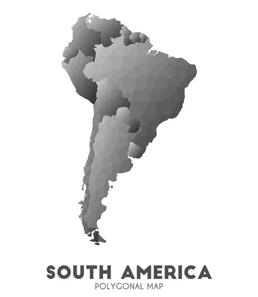 Southamerica karta beundransvärd låg Poly stil kontinent karta häpnadsväckande vektor illustration — Stock vektor