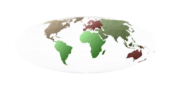 Mundo mapa vetor Bromley projeção Admirável vetor ilustração — Vetor de Stock