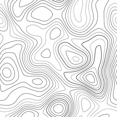 Topografik harita arka plan Gerçek topografya haritası Siyah beyaz dikişsiz tasarım şaşırtıcı