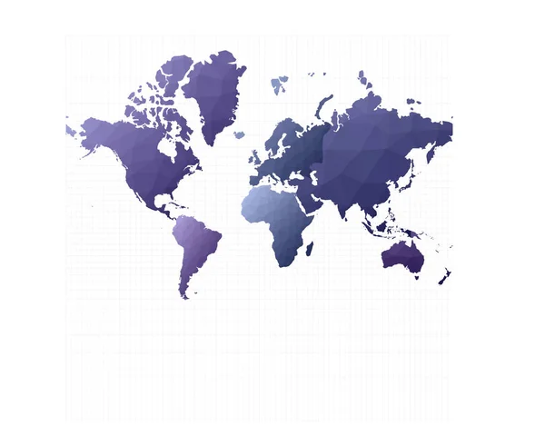 Mapa do mundo colorido Projeção de Mercator Ilustração vetorial viva — Vetor de Stock