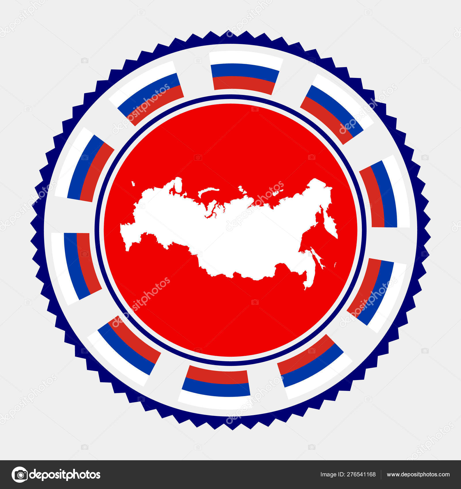 Adesivo Quadrado Rússia Bandeira Emblem Federação Russa