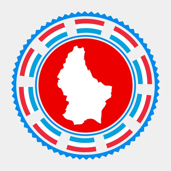 Люксембург плоский логотип круглого логотипу з картою і прапором Люксембургу Векторна ілюстрація — стоковий вектор
