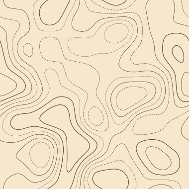 Topografik harita çizgileri. Gerçek topografik harita. Kusursuz tasarım, pozitif fayanslı izolin deseni. Vektör illüstrasyonu.