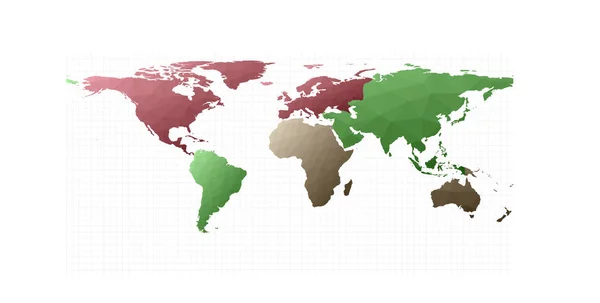 Mapa Mundo Colorido Projecção Equivalente Ilustração Vetorial Adorável — Vetor de Stock