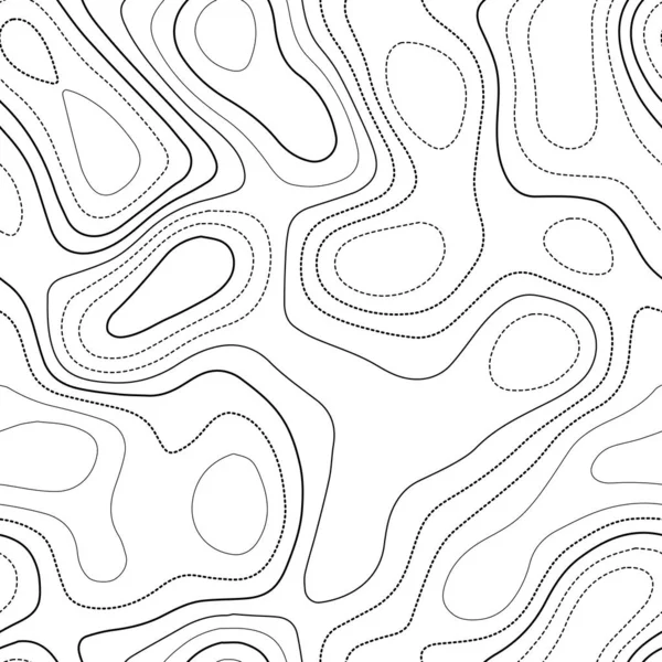 Топографічні Контури Фактична Карта Топографії Чорно Білий Безшовний Дизайн Рідкісний — стоковий вектор