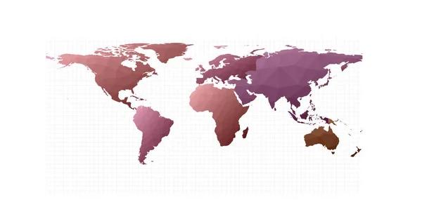 Mapa Del Mundo Proyección Equivalente Rectangular Ilustración Vectorial Simétrica — Vector de stock