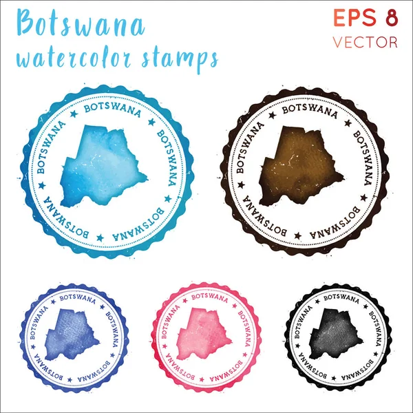 Botswana stamp Watercolor country stamp with map Vector illustration