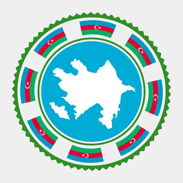 Carimbo Liso Azerbaijão Logotipo Redondo Com Mapa Bandeira Azerbaijão Ilustração —  Vetores de Stock