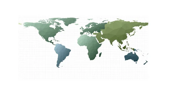 Mapa Del Mundo Continentes Proyección Equivalente Rectangular Ilustración Vectorial Audaz — Vector de stock