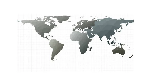 Карта Світу Прямокутна Проекція Чудова Векторна Ілюстрація — стоковий вектор