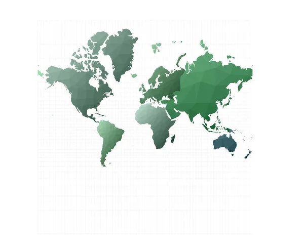 Mapa Mundo Colorido Projecção Mercator Ilustração Vetorial Boa Aparência — Vetor de Stock